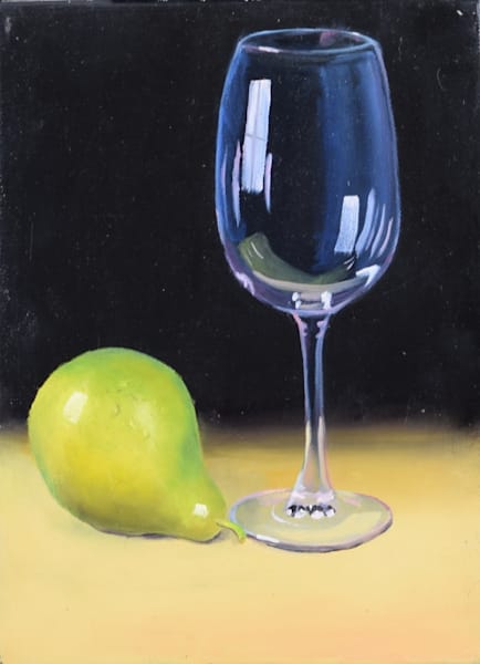 Wine Glass and Pear