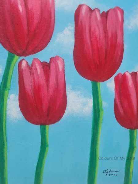 Red Tulips Art | Colours of My Soul