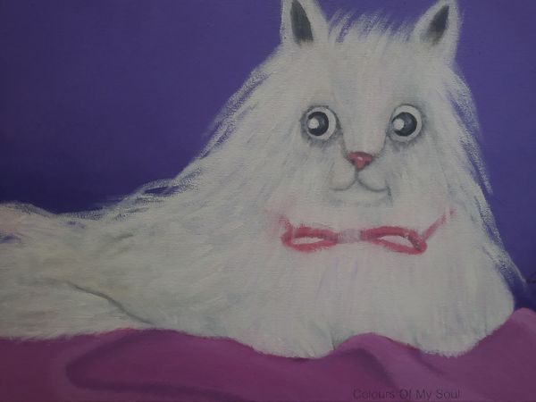 Cute In Pink (Cat) Art | Colours of My Soul