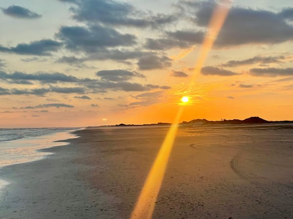 Sunset Sunray On Beach