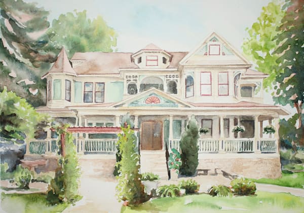 Custom House Portrait Watercolor