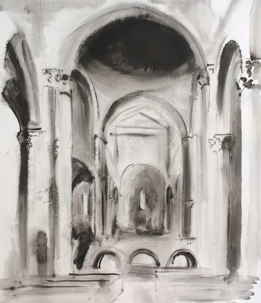 Original Ink Drawing Santa Maria Della Pieve
