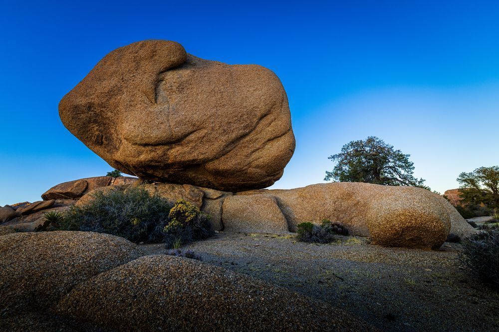 Evening Boulder Balancing In Joshua Tree Photography Art | John Lazo Photography
