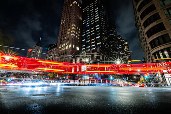 Michigan Avenue Light Trails Photography Art | John Lazo Photography