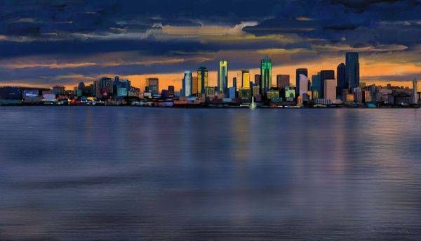 Seattle Skyline Art | Dave Fox Studios