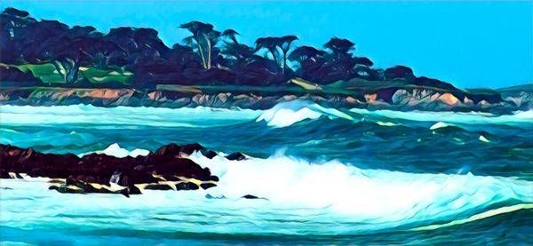 Fanshell Beach, California. Art | Dave Fox Studios