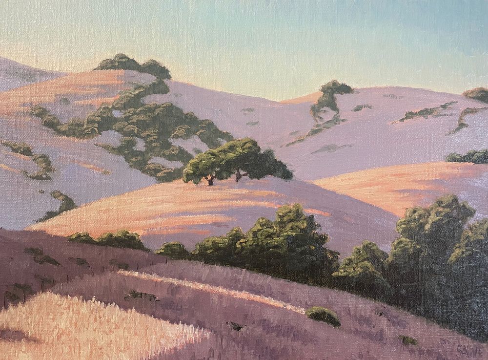 Northern California Golden Hills and Oaks- Original Oil Painting