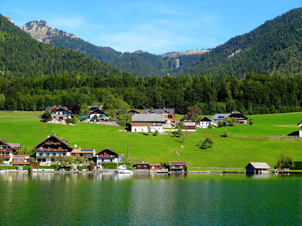 Houses Wolfgangsee Lake Austria Photography Art | KAH Photography