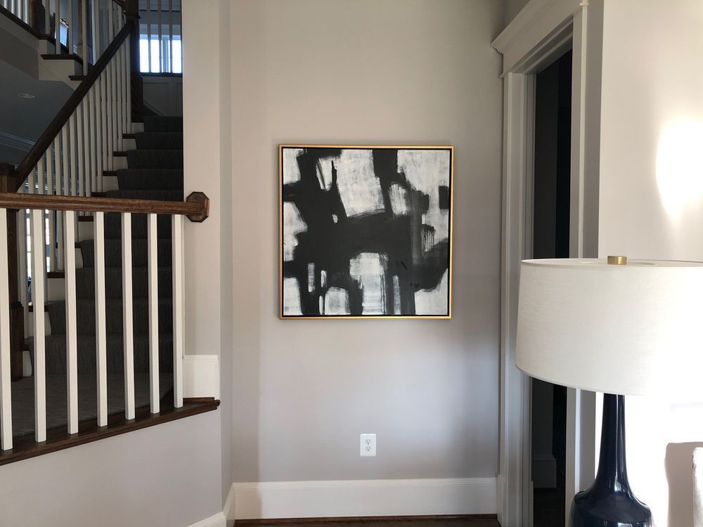 Black & White Abstract In A Hand Painted Frame Art | Lisa T, LLC dba Studio Artistica