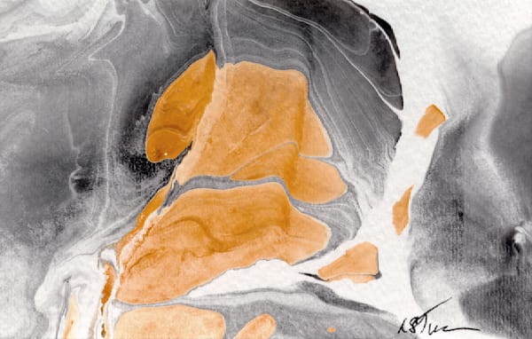 Let It Flow: Gray Orange Vi Art | Lisa T, LLC dba Studio Artistica