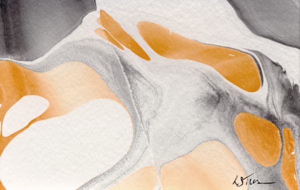 Let It Flow: Gray Orange Iii Art | Studio Artistica Lisa T, LLC
