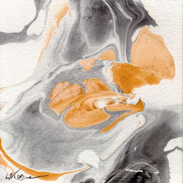 Let It Flow: Gray Orange I Art | Studio Artistica Lisa T, LLC
