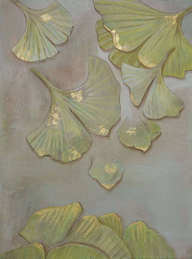Gingko: Silver Green Art | Lisa T, LLC dba Studio Artistica