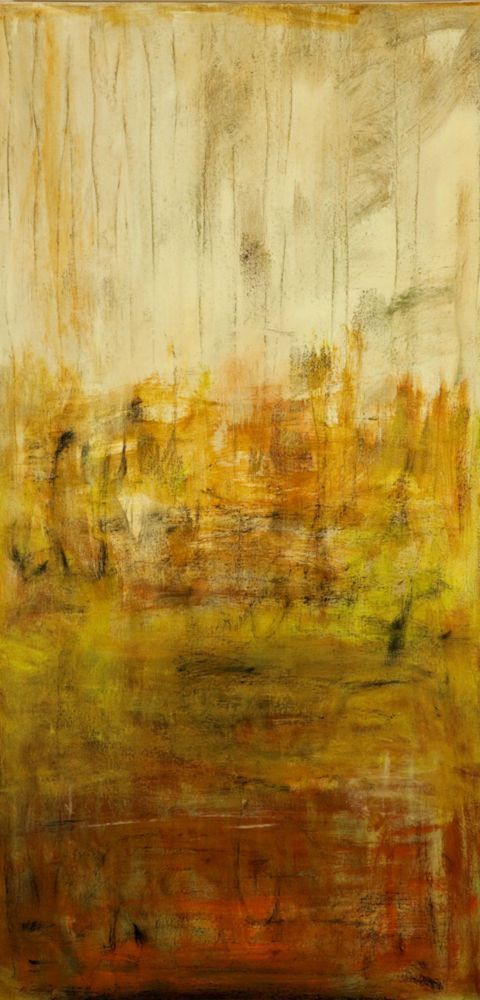 In the Shade: 24" x 48", acrylic on canvas