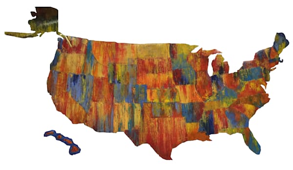 Us Map For A Restaurant Art | Lisa T, LLC dba Studio Artistica
