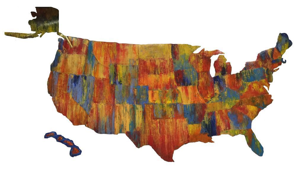 Us Map For A Restaurant Art | Lisa T, LLC dba Studio Artistica