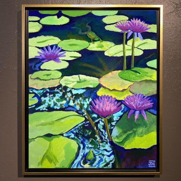 Nymphéas 2 (Water lilies 2), original painting by Jenny Hahn