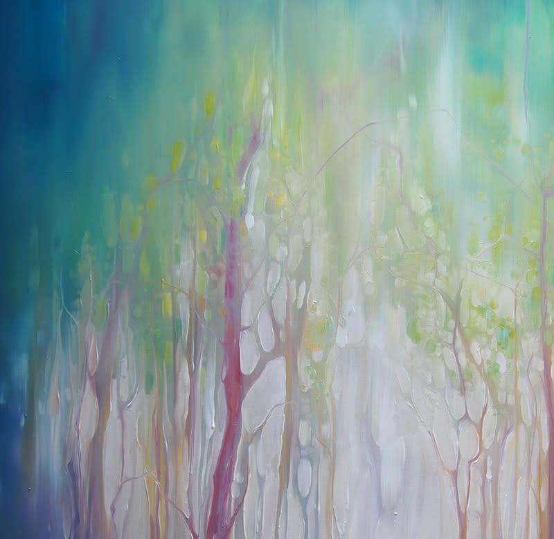 large woodland bluebell abstract oil painting on deep edge canvas ...
