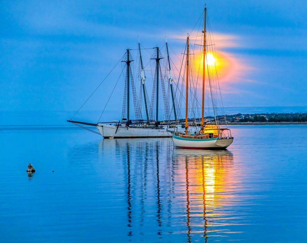 Vineyard Haven Harbor Moon Art | Michael Blanchard Inspirational Photography - Crossroads Gallery