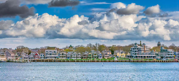 Oak Bluffs Waterfront Spring Clouds Panorama Art | Michael Blanchard Inspirational Photography - Crossroads Gallery