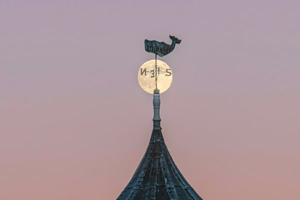 Bandstand Moon And Weather Vane 2025 Art | Michael Blanchard Inspirational Photography - Crossroads Gallery