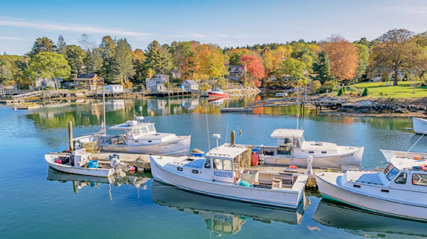 Boothbay Harbor Fall Dock Art | Michael Blanchard Inspirational Photography - Crossroads Gallery