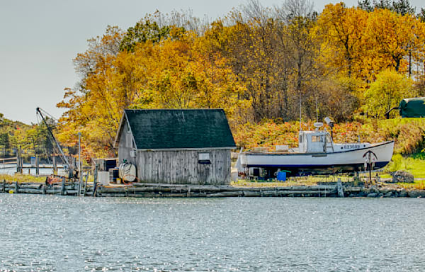 Boothbay Fall Lobster Boat Art | Michael Blanchard Inspirational Photography - Crossroads Gallery