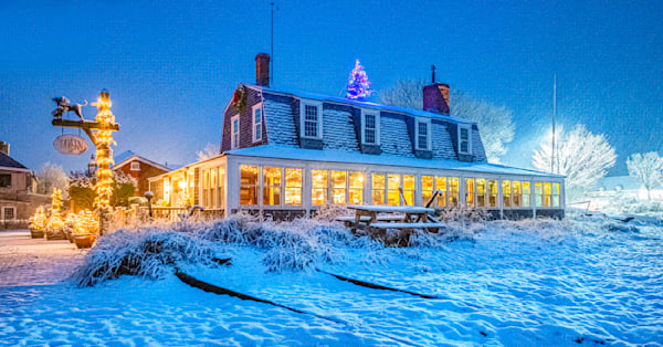Black Dog Tavern Snow And Tree 2025 Art | Michael Blanchard Inspirational Photography - Crossroads Gallery
