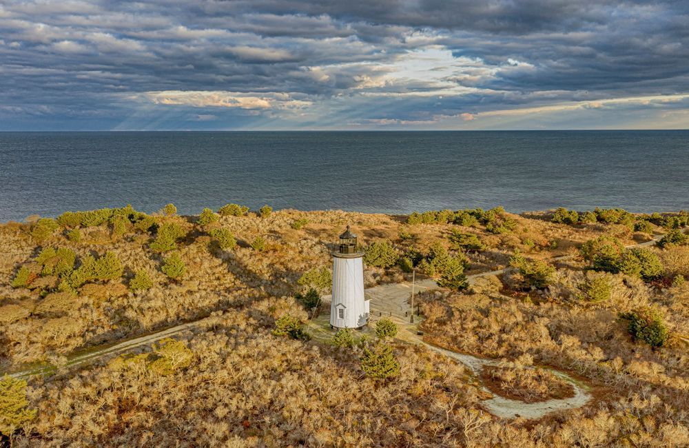 Cape Poge Light Offshore Sunbeams Art | Michael Blanchard Inspirational Photography - Crossroads Gallery
