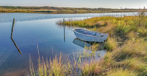 Chilmark Pond Fall Dinghy Art | Michael Blanchard Inspirational Photography - Crossroads Gallery