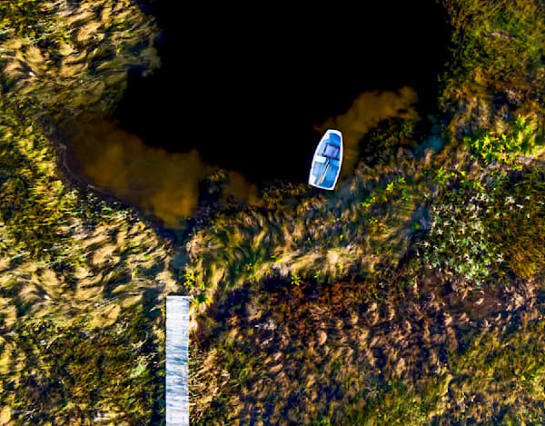 Chilmark Pond Solitary Dinghy Art | Michael Blanchard Inspirational Photography - Crossroads Gallery