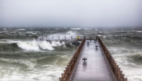 Fishing Pier Nor Easter Art | Michael Blanchard Inspirational Photography - Crossroads Gallery
