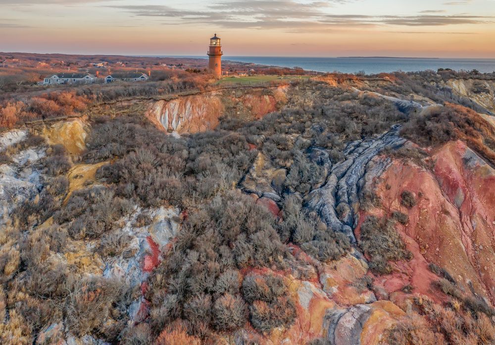 Gay Head Cliffs Sunset Drone Art | Michael Blanchard Inspirational Photography - Crossroads Gallery