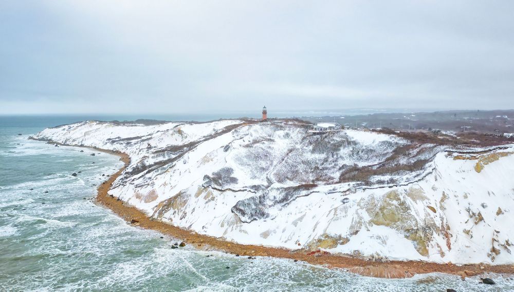 Gay Head Cliffs Winter Storm 2026 Aerial Art | Michael Blanchard Inspirational Photography - Crossroads Gallery