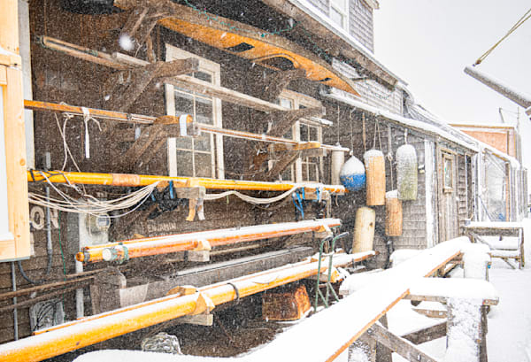 Gannon And Benjamin Boatyard Snow Art | Michael Blanchard Inspirational Photography - Crossroads Gallery