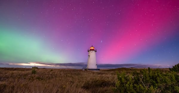 Edgartown Light Northern Lights 2024 Art | Michael Blanchard Inspirational Photography - Crossroads Gallery