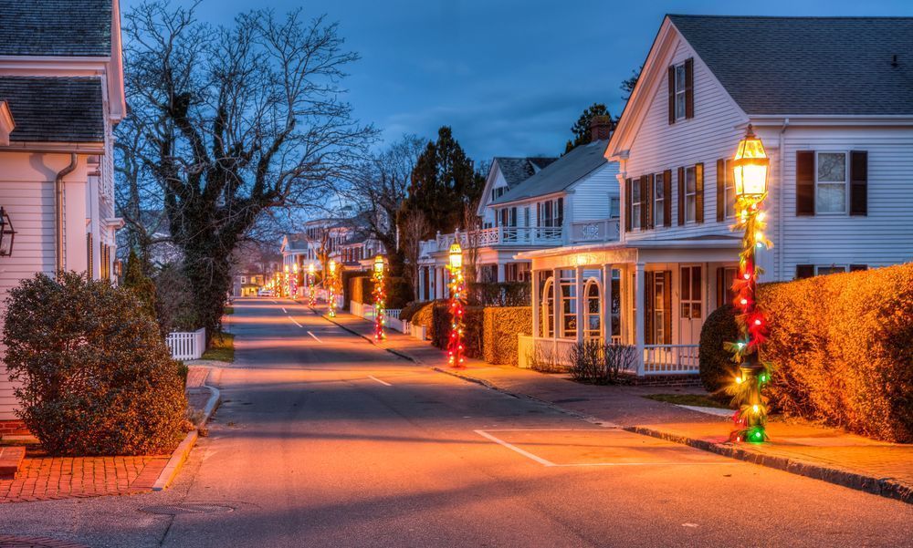 Edgartown North Water Street Christmas Art | Michael Blanchard Inspirational Photography - Crossroads Gallery