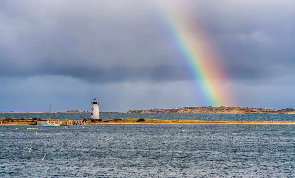 Edgartown Light Winter Rainbow Art | Michael Blanchard Inspirational Photography - Crossroads Gallery
