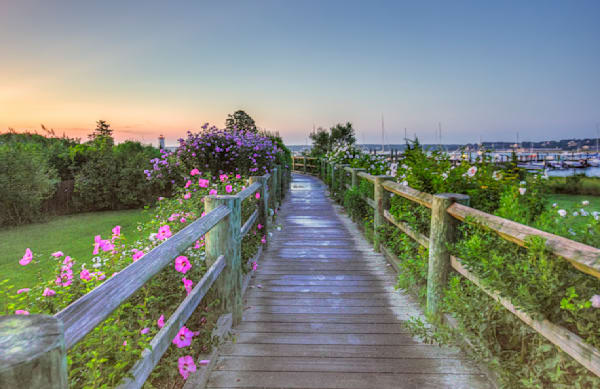 Edgartown Light Walkway Roses Art | Michael Blanchard Inspirational Photography - Crossroads Gallery