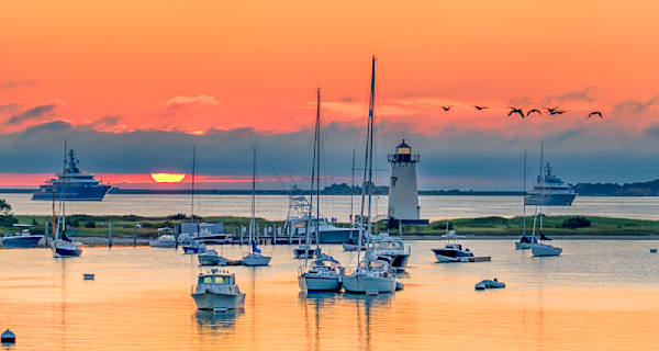 Edgartown Light Geese In Flight Art | Michael Blanchard Inspirational Photography - Crossroads Gallery