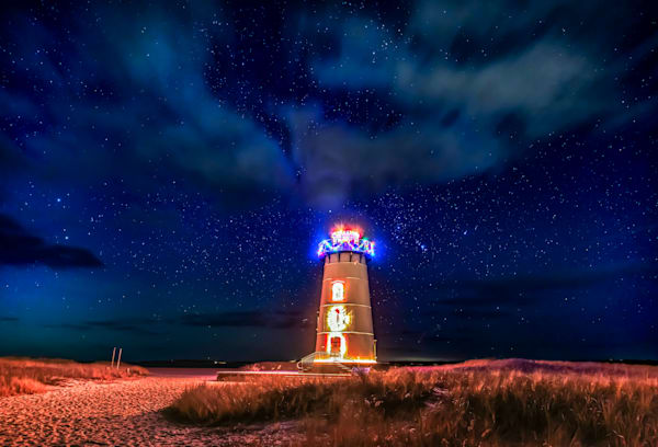 Edgartown Light Christmas Stars And Clouds Art | Michael Blanchard Inspirational Photography - Crossroads Gallery