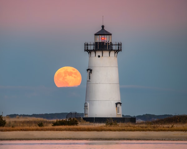 Edgartown Light Beaver Moon Art | Michael Blanchard Inspirational Photography - Crossroads Gallery