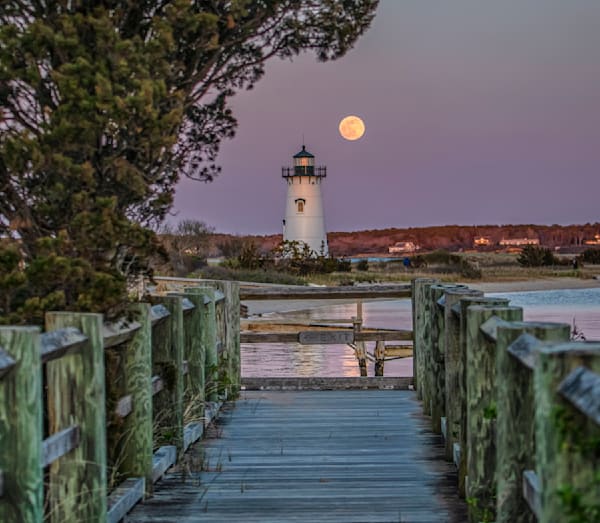 Edgartown Pink Moon Walkway Art | Michael Blanchard Inspirational Photography - Crossroads Gallery