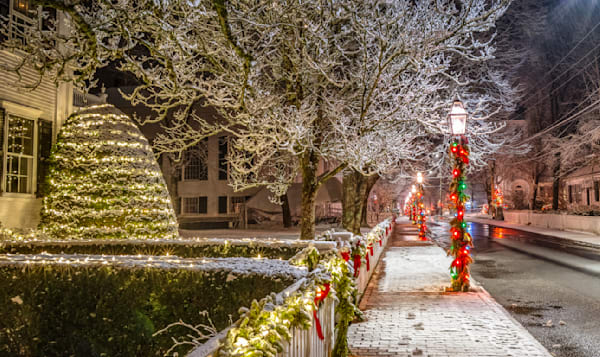 Edgartown Main Street Snow 2025 Art | Michael Blanchard Inspirational Photography - Crossroads Gallery