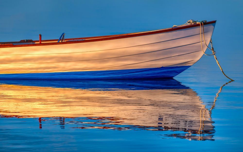 Eel Boat Summer Boat Reflection Art | Michael Blanchard Inspirational Photography - Crossroads Gallery
