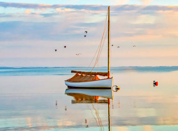 Eel Pond Sailboat Gulls Art | Michael Blanchard Inspirational Photography - Crossroads Gallery