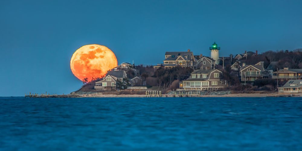 East Chop Blue Moon Rising Art | Michael Blanchard Inspirational Photography - Crossroads Gallery