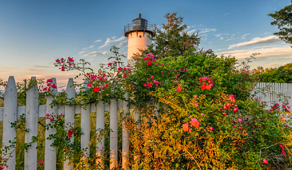 East Chop Light Summer Roses Art | Michael Blanchard Inspirational Photography - Crossroads Gallery