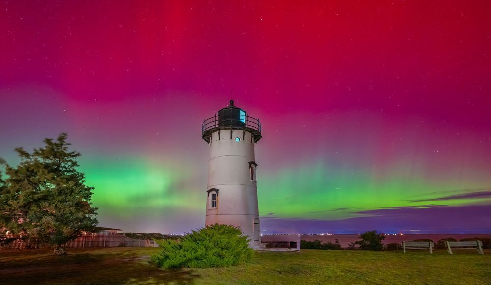 East Chop Light Northern Lights 2025 Art | Michael Blanchard Inspirational Photography - Crossroads Gallery