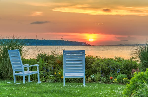 East Chop Sunset Chairs Art | Michael Blanchard Inspirational Photography - Crossroads Gallery